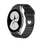 For Samsung Galaxy Watch 4 40mm 20mm Corrugated Silicone Watch Band(Black) - 1