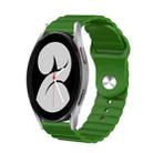 For Samsung Galaxy Watch 4 40mm 20mm Corrugated Silicone Watch Band(Green) - 1