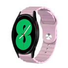 For Samsung Galaxy Watch 4 44mm 20mm Corrugated Silicone Watch Band(Pink) - 1