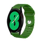 For Samsung Galaxy Watch 4 44mm 20mm Corrugated Silicone Watch Band(Green) - 1