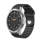 For Samsung Galaxy Watch 4 Classic 46mm 20mm Corrugated Silicone Watch Band(Black) - 1