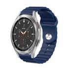 For Samsung Galaxy Watch 4 Classic 46mm 20mm Corrugated Silicone Watch Band(Blue) - 1