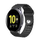 For Samsung Galaxy Watch Active 2 20mm Corrugated Silicone Watch Band(Black) - 1