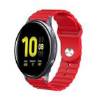 For Samsung Galaxy Watch Active 2 20mm Corrugated Silicone Watch Band(Red) - 1