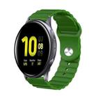 For Samsung Galaxy Watch Active 2 20mm Corrugated Silicone Watch Band(Green) - 1
