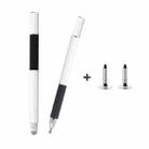 AT-31 Conductive Cloth Head + Precision Sucker Capacitive Pen Head 2-in-1 Handwriting Stylus with 2 Pen Head(Silvery White) - 1