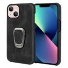 Ring Holder PU Phone Case For iPhone 14 Max(Black) - 1