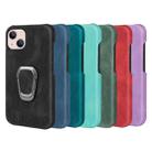 Ring Holder PU Phone Case For iPhone 14 Max(Dark green) - 6
