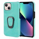 Ring Holder PU Phone Case For iPhone 14 Max(Mint Green) - 1