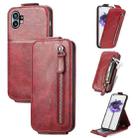 For Nothing Phone 1 Zipper Wallet Vertical Flip Leather Phone Case(Red) - 1