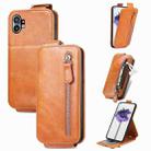 For Nothing Phone 1 Zipper Wallet Vertical Flip Leather Phone Case(Brwon) - 1