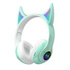 STN25 Devil Ear RGB Light Wireless Music Headset For Children with Mic(Green) - 1