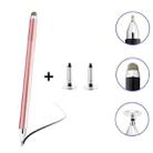AT-32 3-in-1 Precision Sucker Capacitive Pen + Conductive Cloth Head + Handwriting Signature Pen Mobile Phone Touch Screen Pen with 2 Pen Head(Rose Gold) - 1
