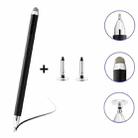 AT-32 3-in-1 Precision Sucker Capacitive Pen + Conductive Cloth Head + Handwriting Signature Pen Mobile Phone Touch Screen Pen with 2 Pen Head(Black) - 1