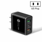 45W PD3.0 + 2 x QC3.0 USB Multi Port Quick Charger, US Plug(Black) - 1