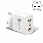 45W PD3.0 + 2 x QC3.0 USB Multi Port Quick Charger, UK Plug(White) - 1