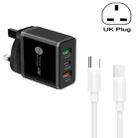 45W PD3.0 + 2 x QC3.0 USB Multi Port Charger with Type-C to Type-C Cable, UK Plug(Black) - 1