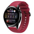 For Huawei Watch3 22mm Waterproof Sports Silicone Watch Band(Wine Red) - 1