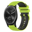 For Garmin Vivomove Sport 20mm Checkered Two-Color Silicone Watch Band(Lime Green+Black) - 1