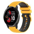 For Garmin Venu 2 Plus 20mm Checkered Two-Color Silicone Watch Band(Yellow+Black) - 1