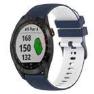 For Garmin Approach S40 20mm Checkered Two-Color Silicone Watch Band(Dark Blue+White) - 1