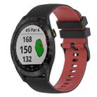 For Garmin Approach S40 20mm Checkered Two-Color Silicone Watch Band(Black+Red) - 1