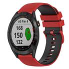 For Garmin Approach S40 20mm Checkered Two-Color Silicone Watch Band(Red+Black) - 1