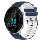 For Garmin Forerunner 158 20mm Checkered Two-Color Silicone Watch Band(Dark Blue+White) - 1