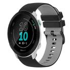 For Garmin Forerunner 158 20mm Checkered Two-Color Silicone Watch Band(Black+Grey) - 1