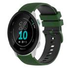 For Garmin Forerunner 158 20mm Checkered Two-Color Silicone Watch Band(Amy Green+Black) - 1