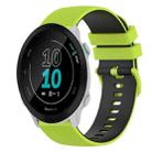 For Garmin Forerunner 158 20mm Checkered Two-Color Silicone Watch Band(Lime Green+Black) - 1