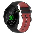 For Garmin Forerunner 55 20mm Checkered Two-Color Silicone Watch Band(Black+Red) - 1