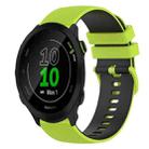 For Garmin Forerunner 55 20mm Checkered Two-Color Silicone Watch Band(Lime Green+Black) - 1