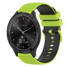 For GarminMove 3 20mm Checkered Two-Color Silicone Watch Band(Lime Green+Black) - 1