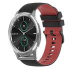 For Garmin VivoMove Luxe 20mm Checkered Two-Color Silicone Watch Band(Black+Red) - 1