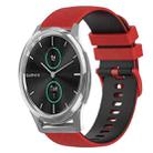For Garmin VivoMove Luxe 20mm Checkered Two-Color Silicone Watch Band(Red+Black) - 1