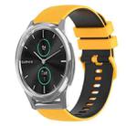 For Garmin VivoMove Luxe 20mm Checkered Two-Color Silicone Watch Band(Yellow+Black) - 1