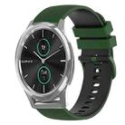 For Garmin VivoMove Luxe 20mm Checkered Two-Color Silicone Watch Band(Amy Green+Black) - 1