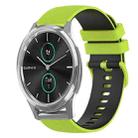 For Garmin VivoMove Luxe 20mm Checkered Two-Color Silicone Watch Band(Lime Green+Black) - 1