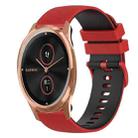 For GarminMove Luxe 20mm Checkered Two-Color Silicone Watch Band(Red+Black) - 1