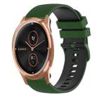 For GarminMove Luxe 20mm Checkered Two-Color Silicone Watch Band(Amy Green+Black) - 1