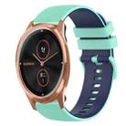 For GarminMove Luxe 20mm Checkered Two-Color Silicone Watch Band(Teal+Blue) - 1