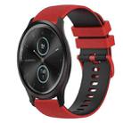 For Garmin VivoMove Style 20mm Checkered Two-Color Silicone Watch Band(Red+Black) - 1