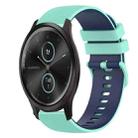 For Garmin VivoMove Style 20mm Checkered Two-Color Silicone Watch Band(Teal+Blue) - 1