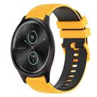 For Garmin GarminMove Style 20mm Checkered Two-Color Silicone Watch Band(Yellow+Black) - 1