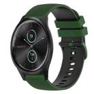 For Garmin GarminMove Style 20mm Checkered Two-Color Silicone Watch Band(Amy Green+Black) - 1