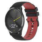 For Garmin Vivomove 20mm Checkered Two-Color Silicone Watch Band(Black+Red) - 1