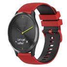 For Garmin Vivomove HR Sport 20mm Checkered Two-Color Silicone Watch Band(Red+Black) - 1