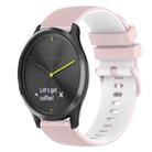 For Garmin Vivomove HR Sport 20mm Checkered Two-Color Silicone Watch Band(Pink+White) - 1