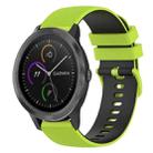 For Garmin Vivoactive 3 20mm Checkered Two-Color Silicone Watch Band(Lime Green+Black) - 1